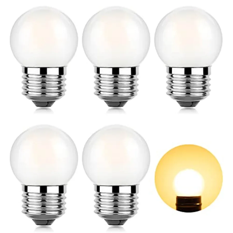 

Dimmable LED 3W Small Light Bulb, 25w Equivalent E26 Standard Screw Base, G40 Soft Warm White 2700K 260lm Frosted Lights Bulb f