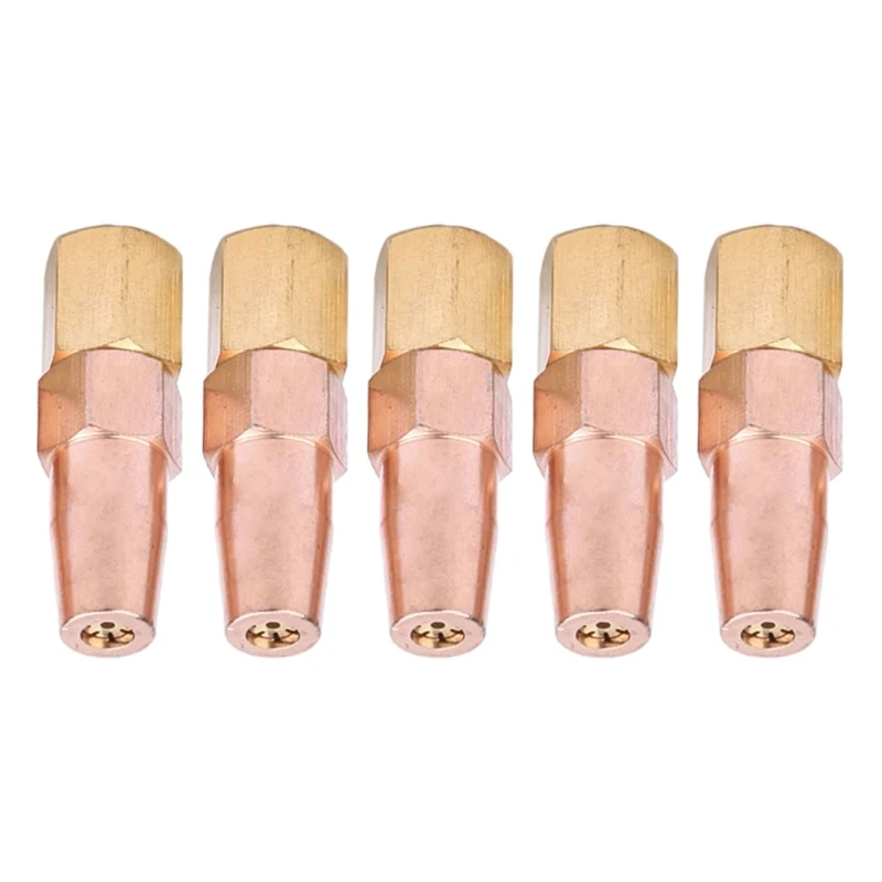 ipiip 5Pcs Oxy Propane Gas Welding Nozzle Brass Welding Tip For H01-6 Welding Torch