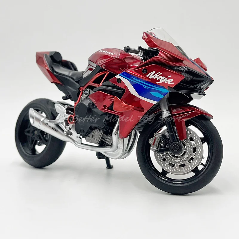 1:12 Diecast Motorcycle Model Toy Ninja H2R Sport Bike Miniature Replica With Sound & Light