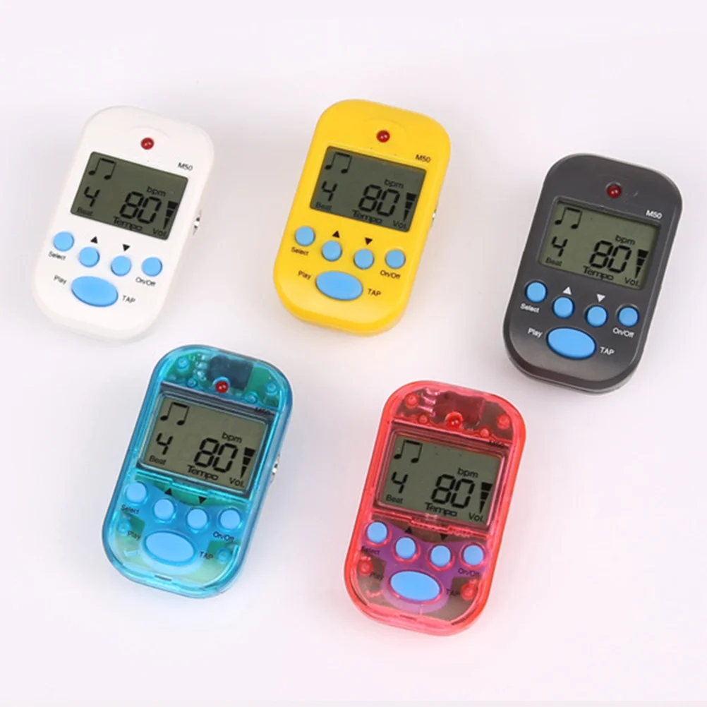 

Yellow Clip-on Mini Digital Beat Metronome Mechanical High Accuracy Multi-Function Tap LCD Screen for Guitar Violin