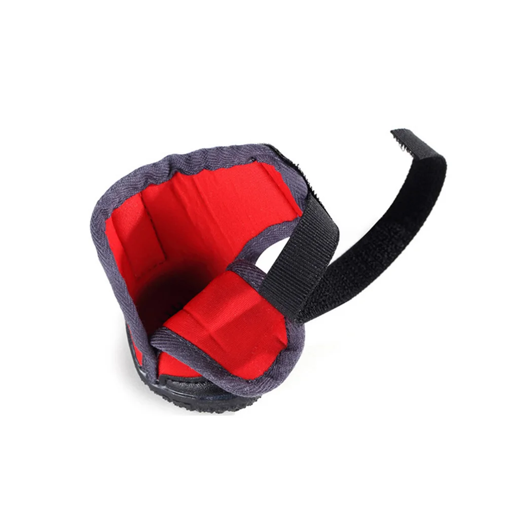 

4Pcs Pet Anti-Slip Shoes Dog Outdoor Warm Shoes Winter Mountain Climbing Red Size 45 Skin-Friendly Rubber Adjustable