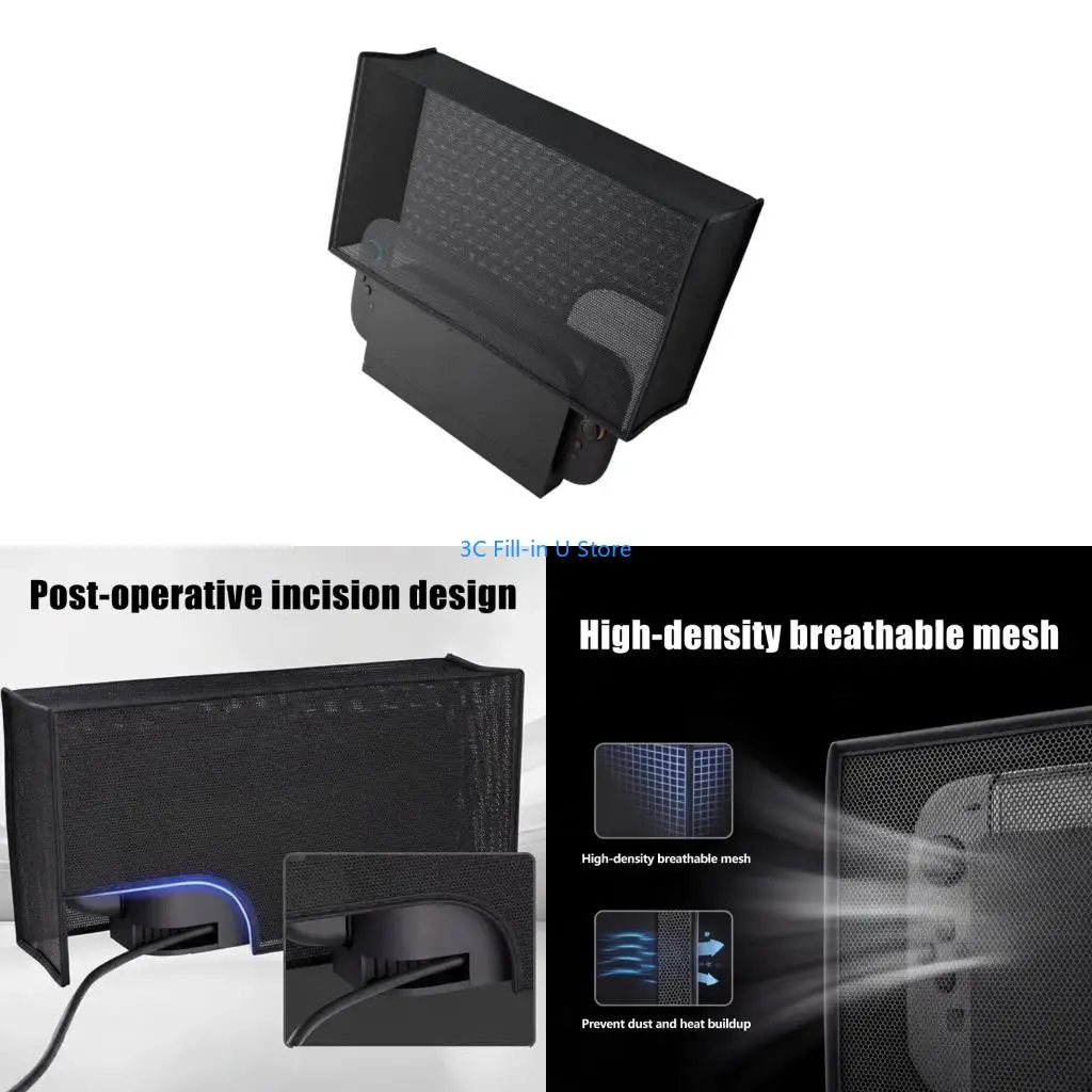 G8TA Charging Dock Dust Cover with Black Open-Weave Panel and Cable Access for NS2