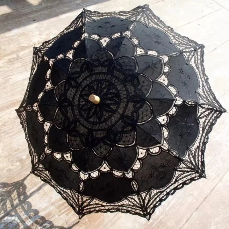 

【2026】Cross-border Court Cotton Lace Princess Umbrella Shade Sun Umbrella Lady Decoration Photography Stage Location Catwalk Umb