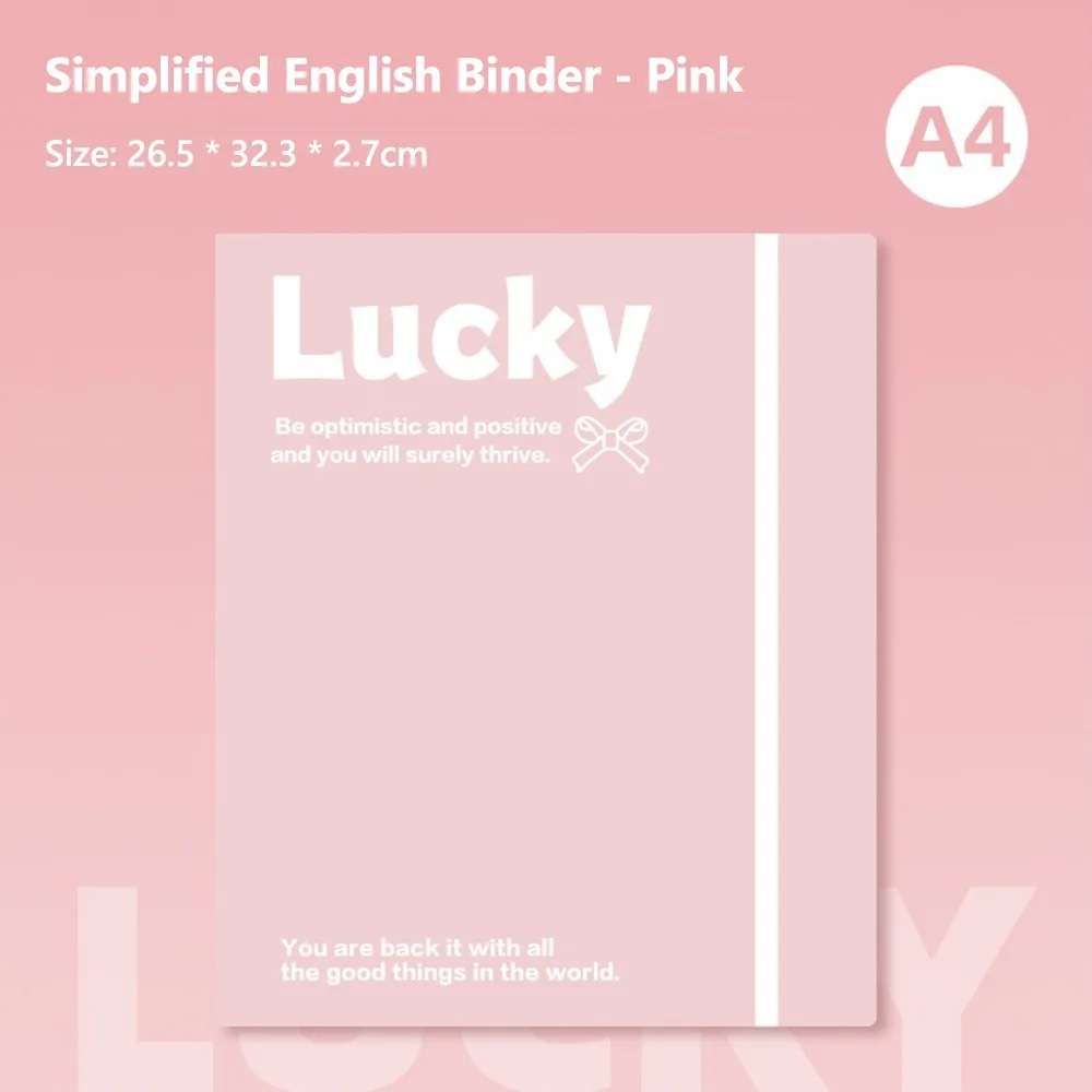 

Simple Loose Leaf A4 File Folder Detachable Transparent Data Book Students Stationery Office Storage Booklet Gift