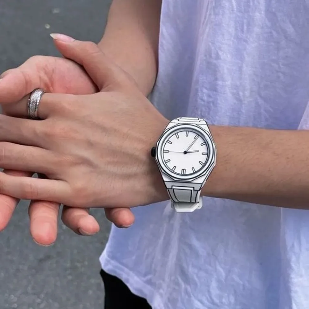 ผู้หญิงผู้ชายควอตซ์นาฬิกาธุรกิจนาฬิกาข้อมือที่กําหนดเองเลเซอร์แกะสลักโลโก้ชื่อข้อความด้านหลัง Couture นาฬิกา