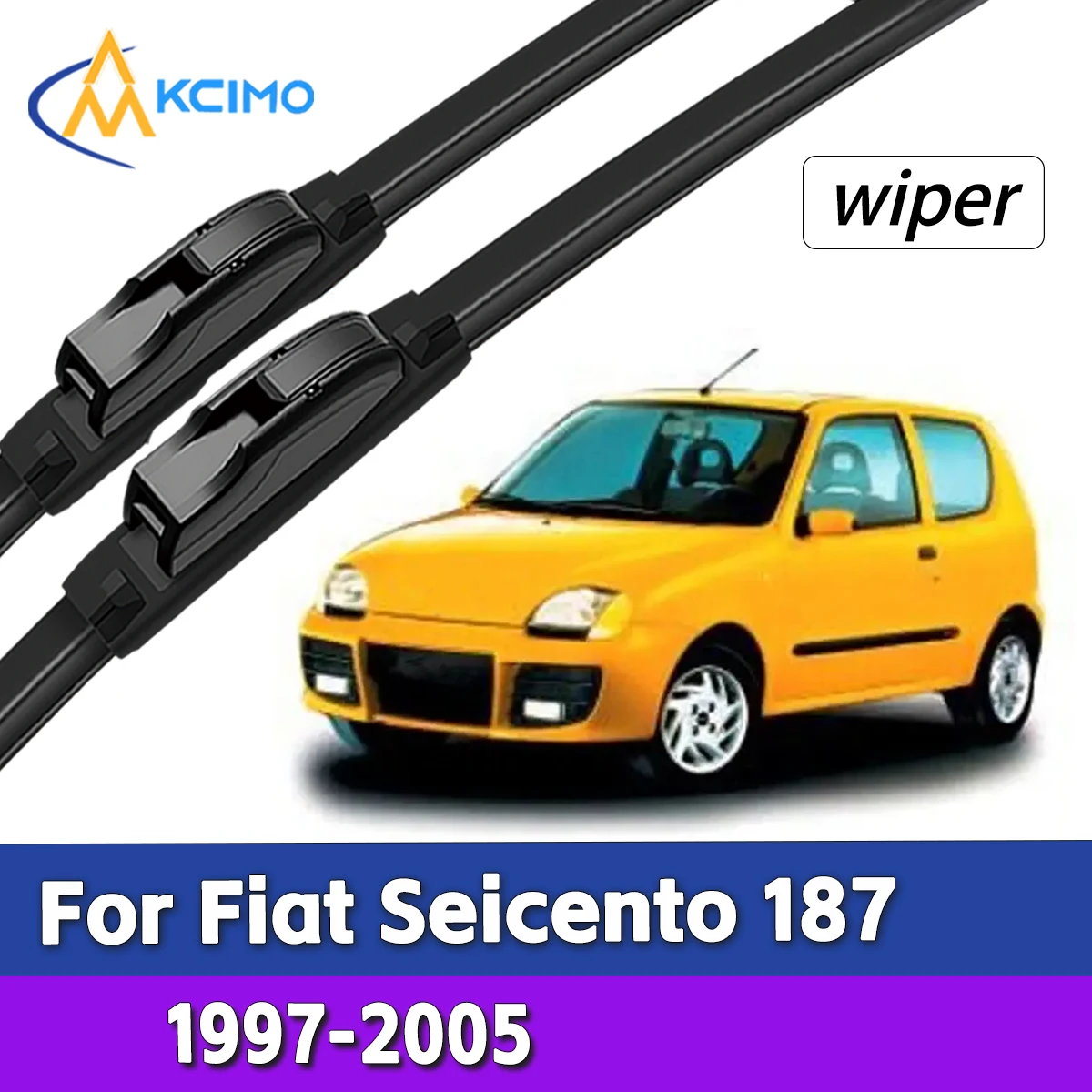 

Silent All Weather Front Wiper Blades For Fiat Seicento 187 1997-2005 Car Windshield Wiper Parts
