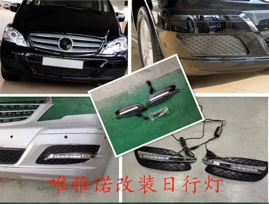 car bumper headlight for Mercedes benz viano daytime light 2012~2015y DRL car accessories LED headlamp for Viano fog light