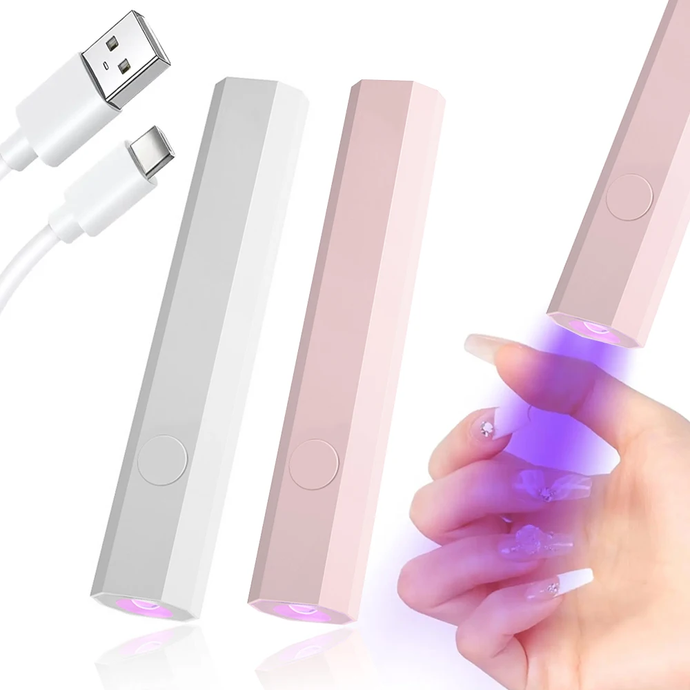 Mini UV Nail Lamp for Gel Nails Handheld UV Light for Nails LED Nail Lamp 3W Nail Dryer for Curing Gel Polish Nail