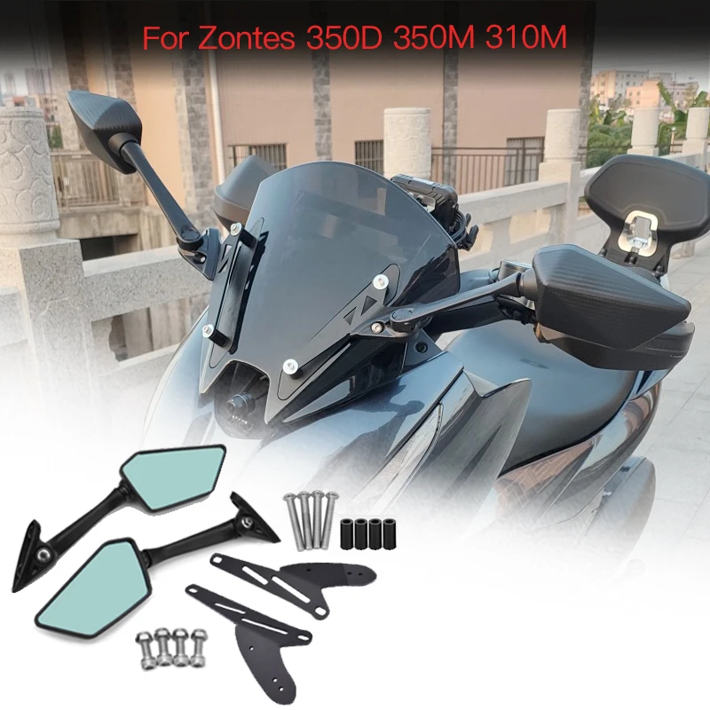 Motorcycle Rearview Mirrors Bracket move forward Foldable Mirror Holder Combo Set Compatible with Zontes 350D D350 350M 310M