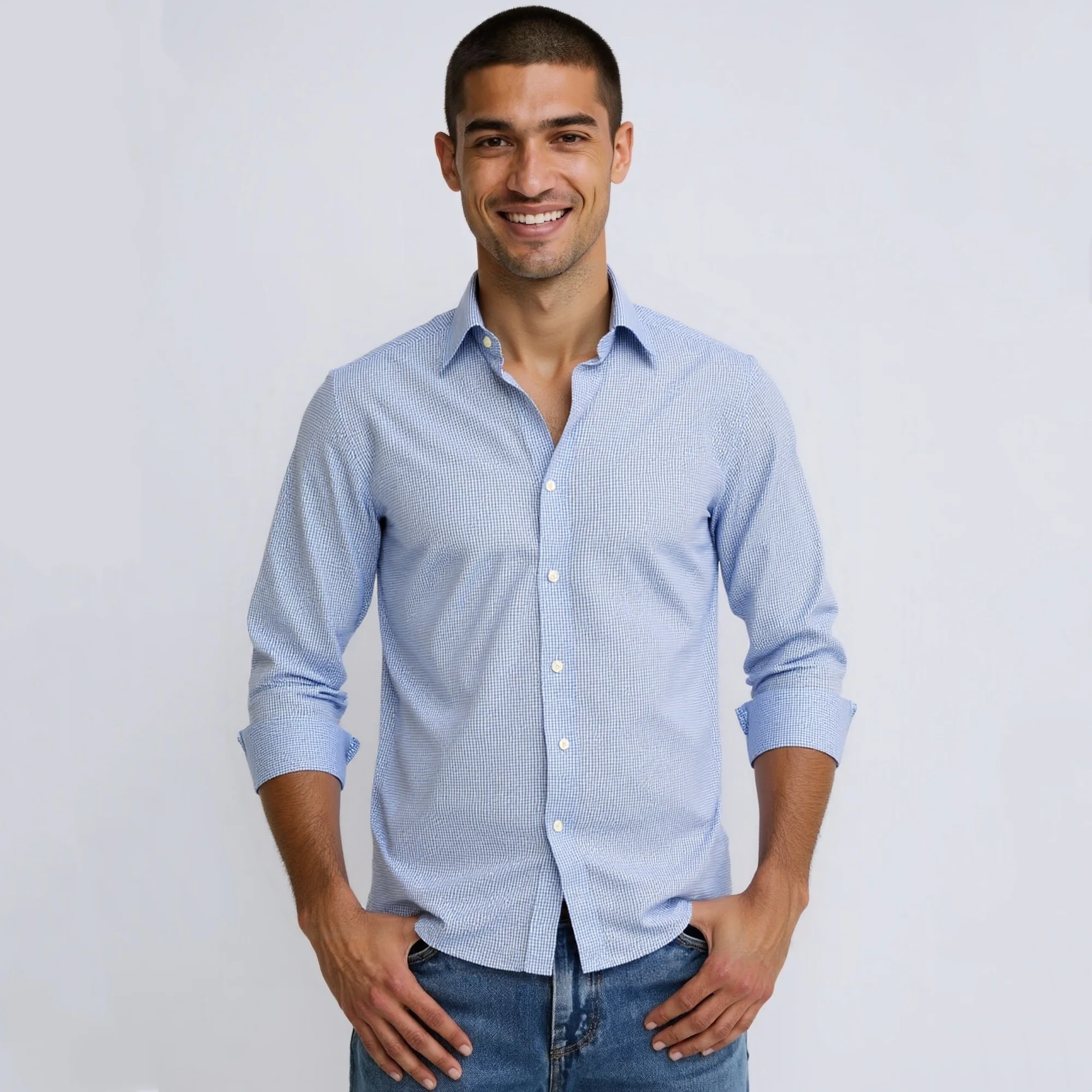 Camisas de manga larga para hombre, camisas a cuadros de primavera y otoño, camisas casuales diarias para hombre.