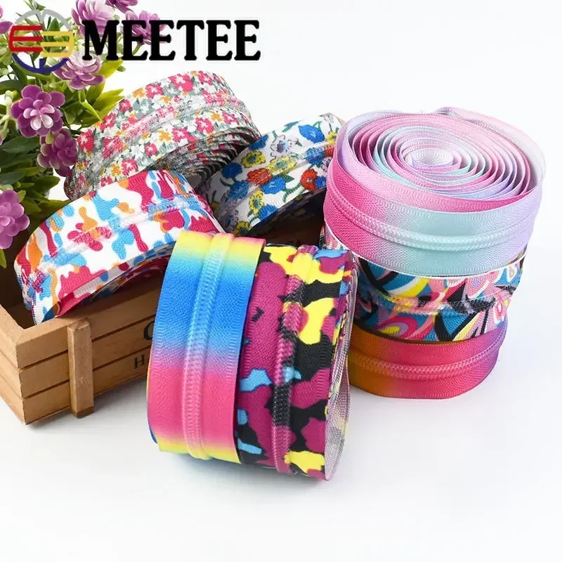 Meetee 3Meters 5# Nylon Zippers Tape For Sewing Bags Jacket Purse Decor Zipper Coat Coil Zip Repair Kit DIY Garment Accessories