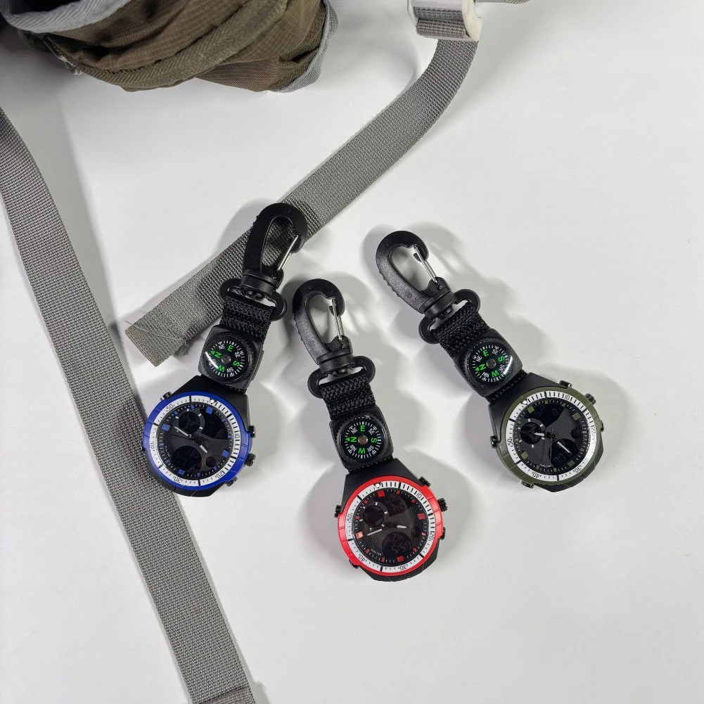 For Camping Gear Carabiner Watch Hiking Camping Multifunctional Stopwatch For Hiking Stepcounter Lanyard Included