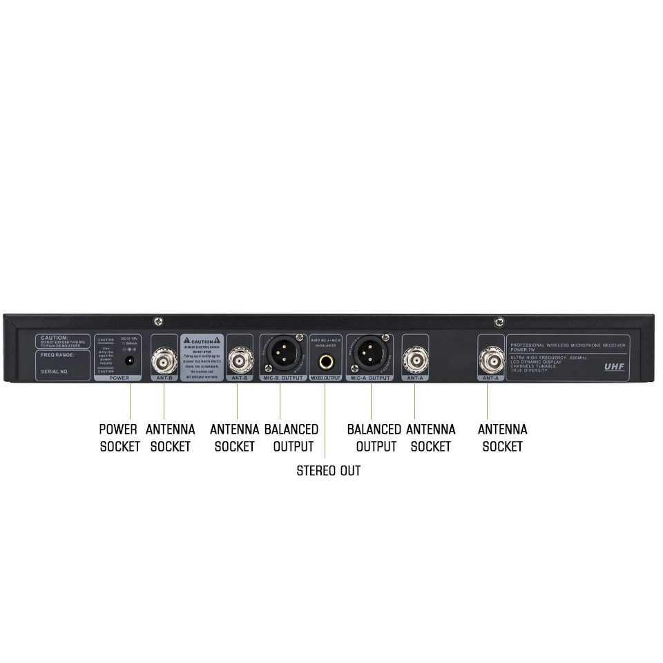 ST-990 Профессиональный беспроводной UHF-микрофон True Diversity 800-1500M Двухканальный приемный микрофон дальнего действия для сцены KTV Церковное использование
