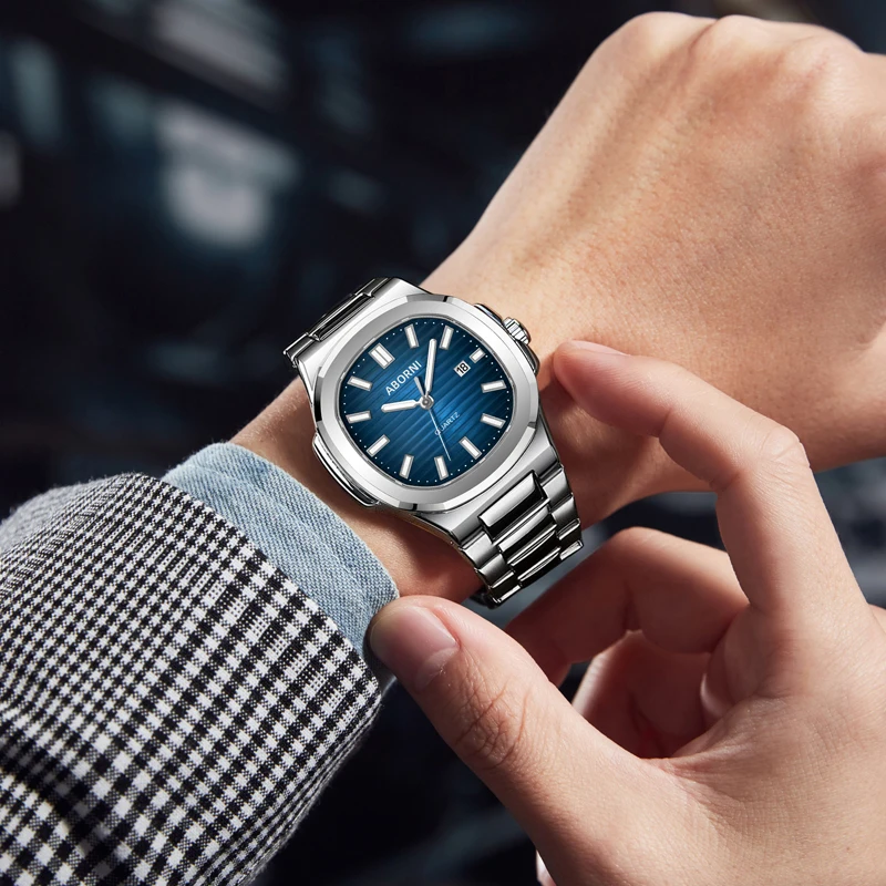 ساعات رجالي فاخرة الفولاذ المقاوم للصدأ مقاوم للماء ساعة كوارتز للرجل مضيئة التقويم باجاني تصميم ساعات رجالية Reloj Mujer