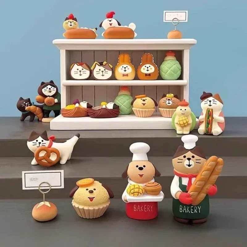 New ZAKKA Japanese Cat Food Bakery Coffee Shop Scene Decoration Resin Crafts Small Ornaments Croissant Donut Dessert Cupcake