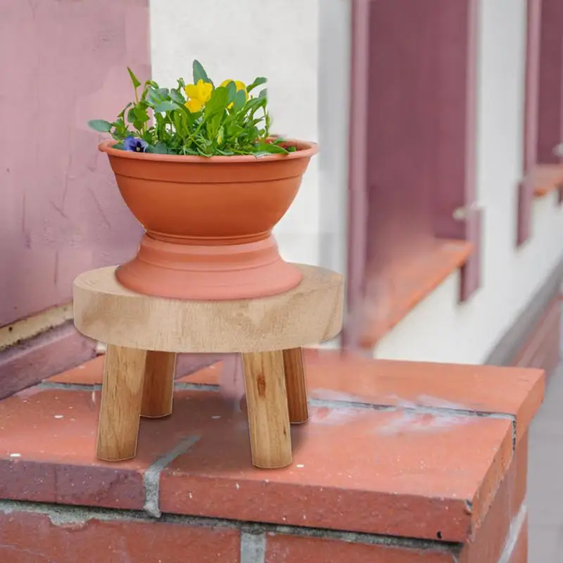 Wooden Plant Stand Flower Pot Base Holder Stool For Indoor Outdoor