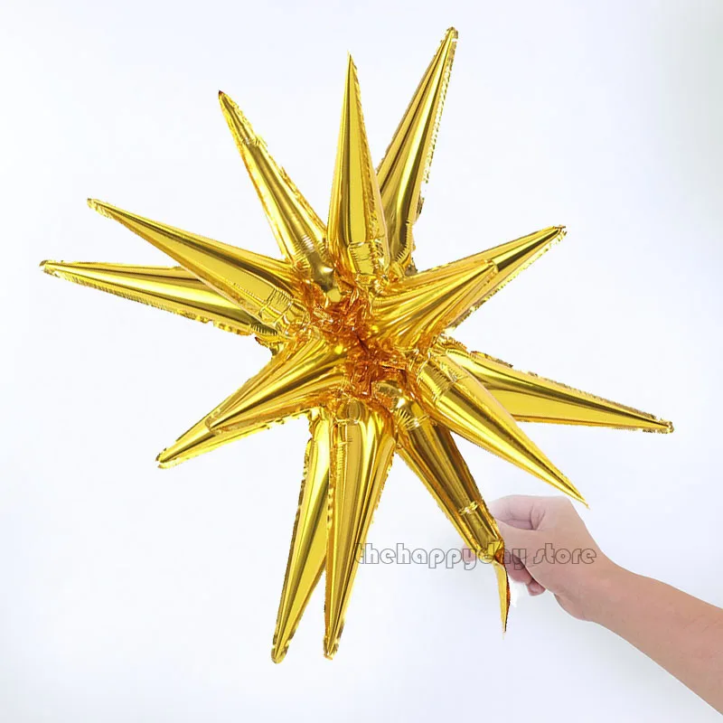 /1pcs siamesische Explosion Stern Ballon Starburst Luftballons Kegel Folie Luftballons Neujahr Weihnachten Hochzeit Geburtstags feier Dekor – Detail 9