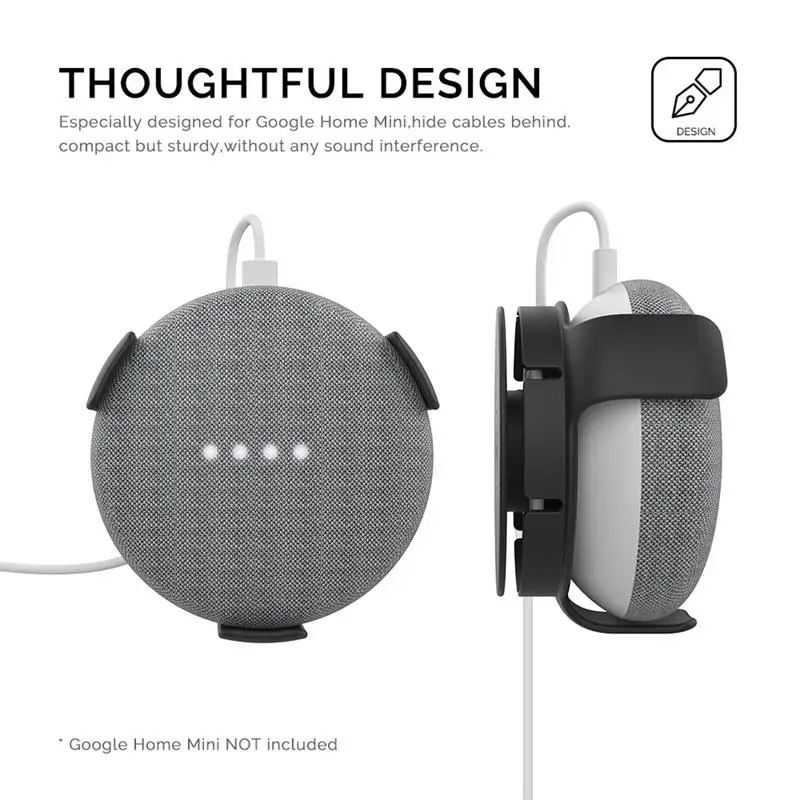 For Google Home Mini Outlet Wall Mount Bracket Holder For Google Home Mini Smart Speaker Cord Management Storage Hanger