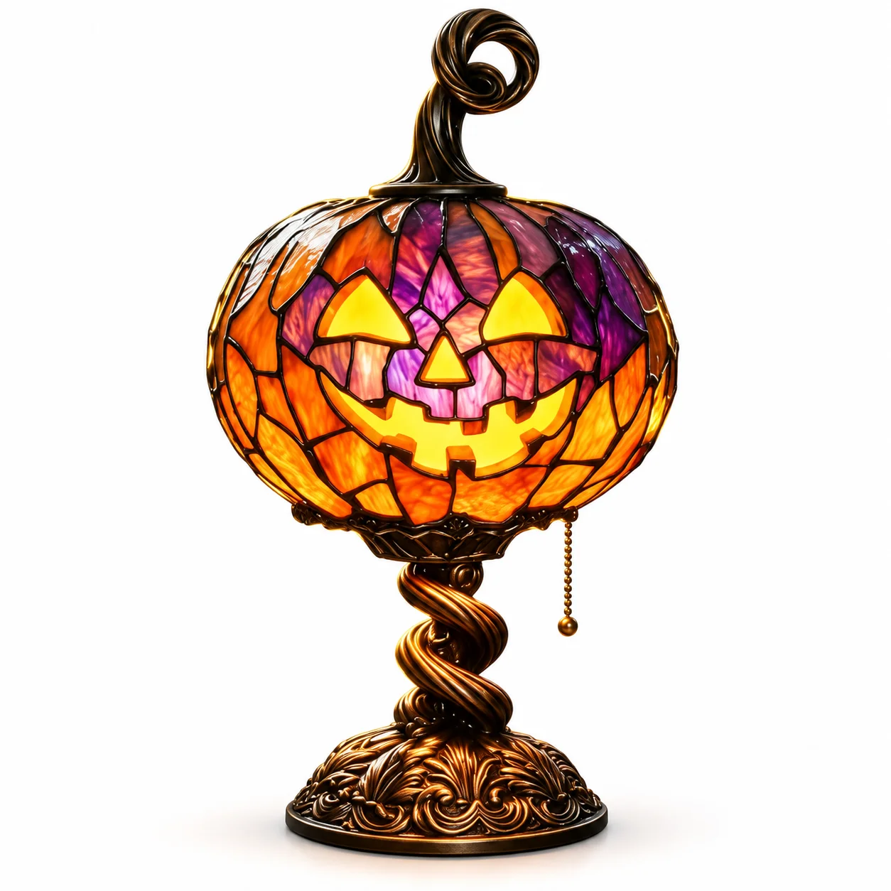 Halloween Light Up Ghost Bat Pumpkin Table Lamp Resin Ornament Spooky Home Decor Figurine for Desktop Shelf Party Decorations