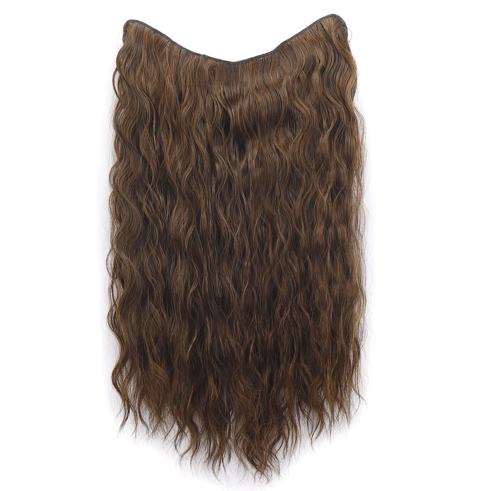 Jeedou Kunsthaar, langes, tief gewelltes Haar, Clip-in-Haarverlängerung, V-Form, einteilig, mit 4 Clips, blonde Farbe, Haarteile für Mädchen – Detail 6