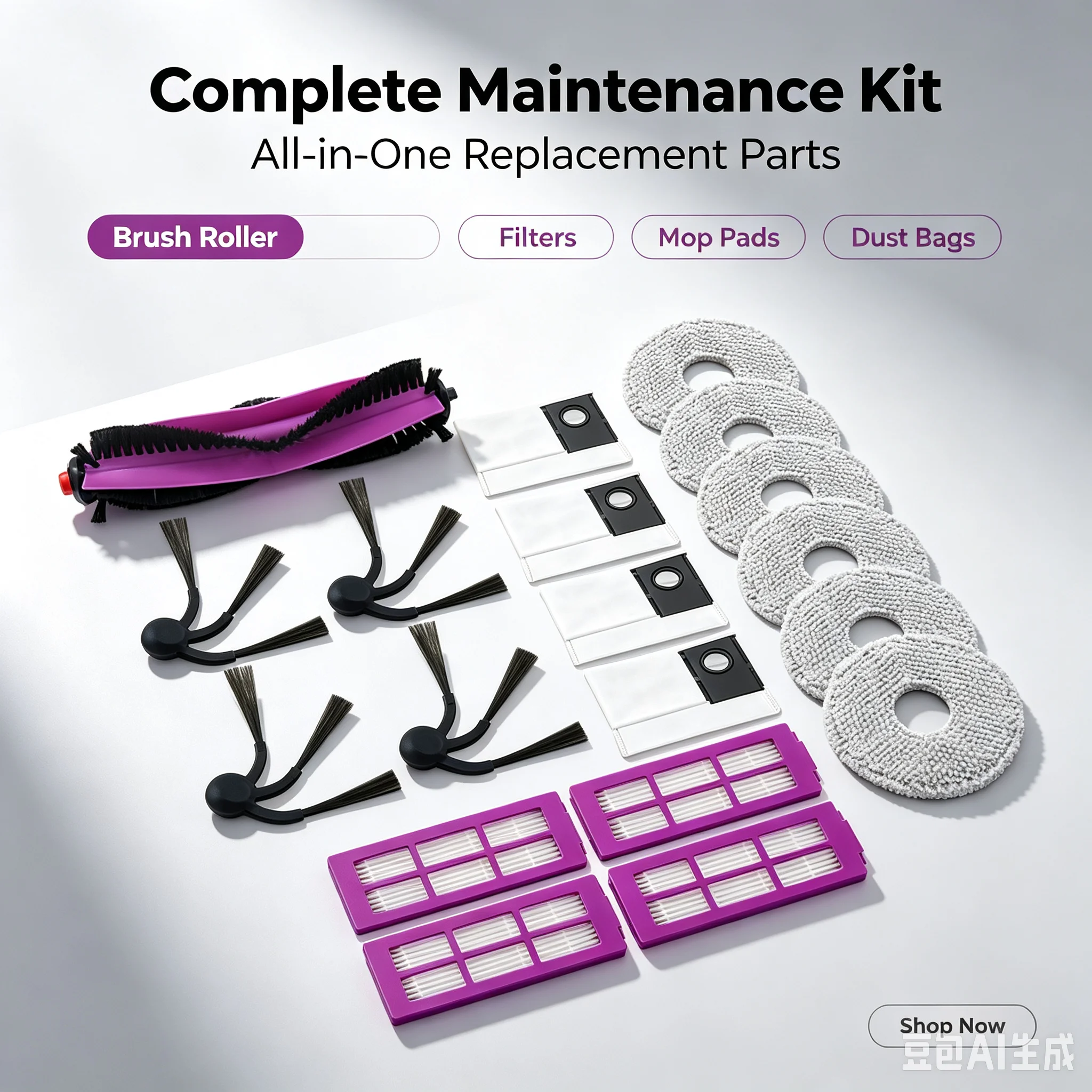 Complete Accessory Kit For Midea For V16 Pro/Mini And For Eureka J15 Max Ultra Vacuum Cleaner Parts Floor Home Sweeper Accessory