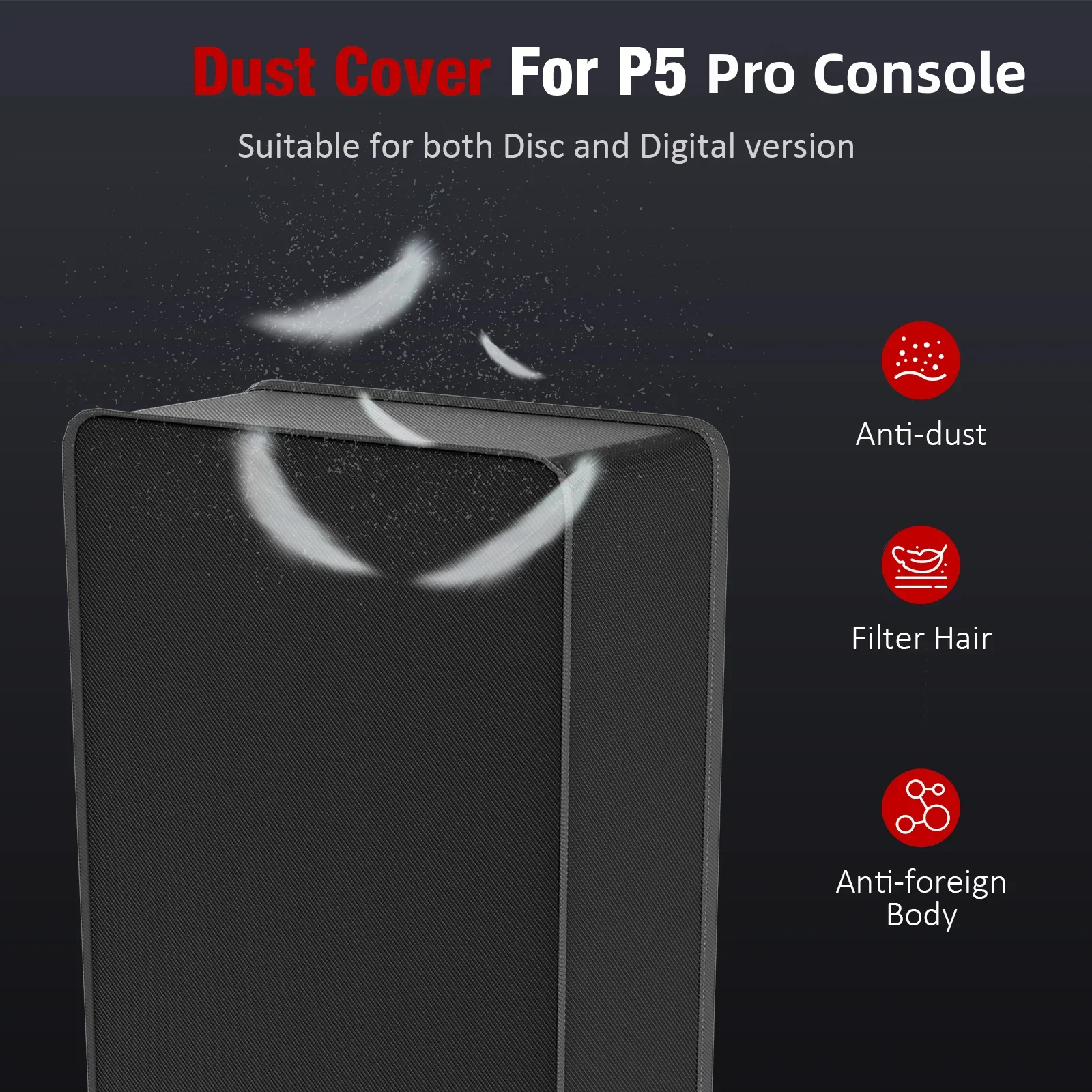 Dust Cover For Playstation 5 Pro Game Console Scratch-proof Washable Shell Protective Case For PS5 Pro Digital&Disc Edition