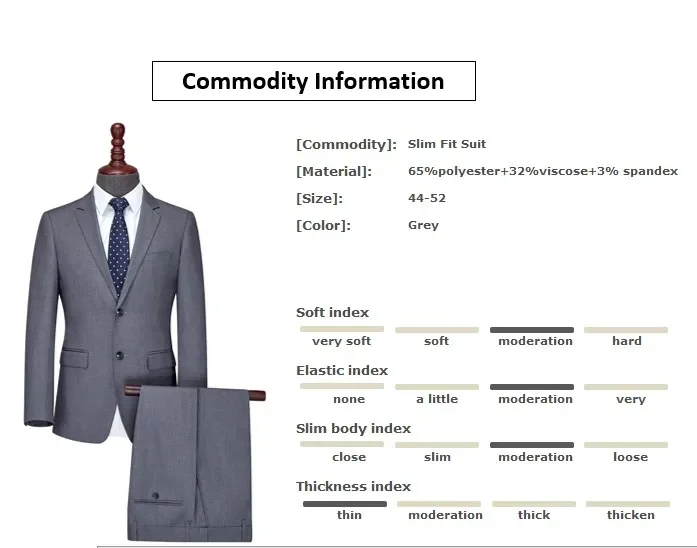 Vendita calda di abiti da lavoro formali di colore grigio da uomo di moda all'ingrosso diretti in fabbrica