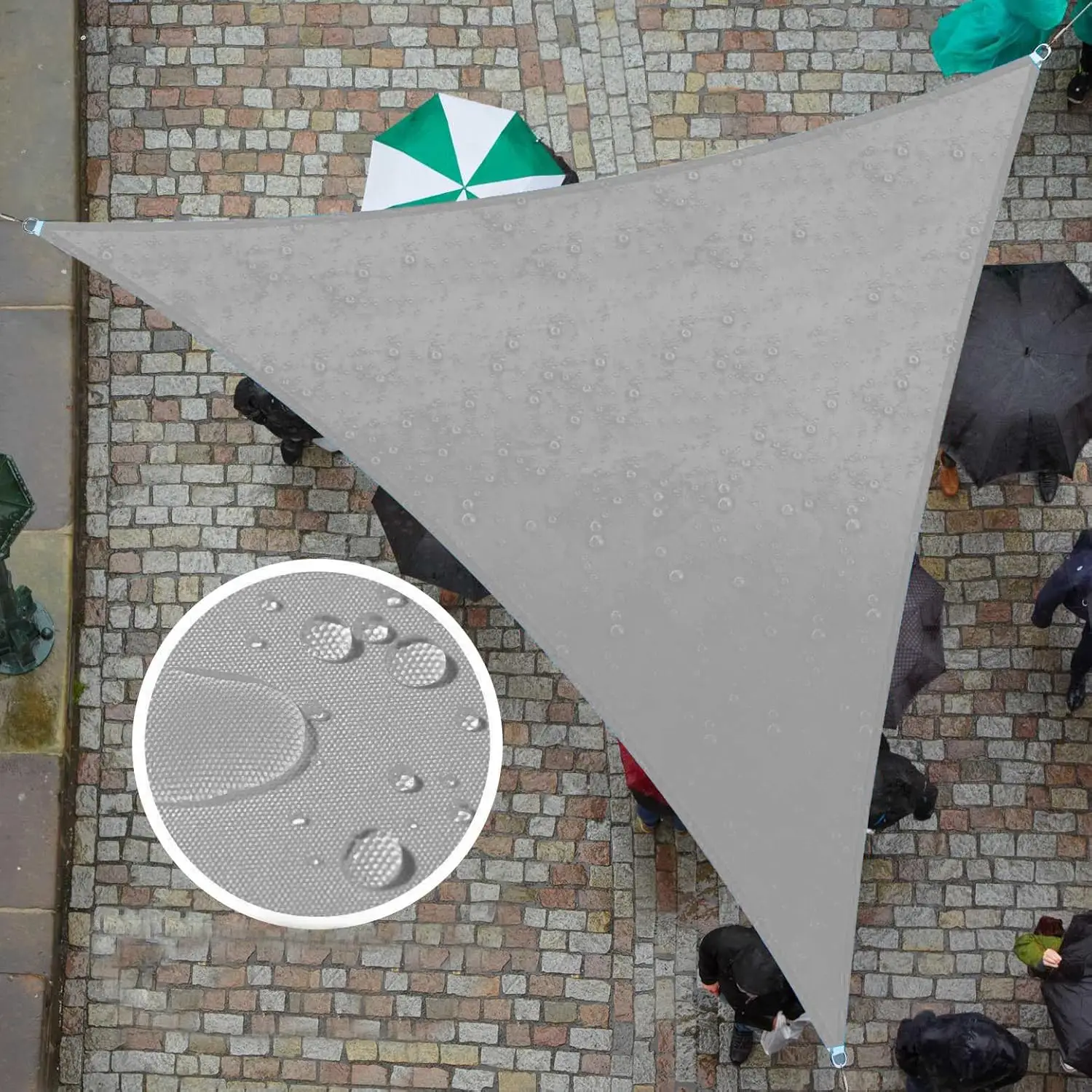 

Треугольный водонепроницаемый тент-навес TADT12 серого цвета, 20' x 20' x 20', на заказ, с защитой от солнца UPF50, 95% УФ-защита, индивидуальный размер