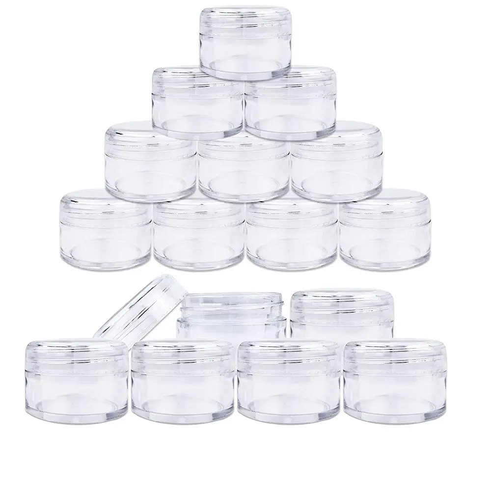 

30pcs 20g/20ml Cosmetic Container Jars Clear Plastic Empty Round Jars with Screw Cap Lid For Face Cream Lip Balm Containers