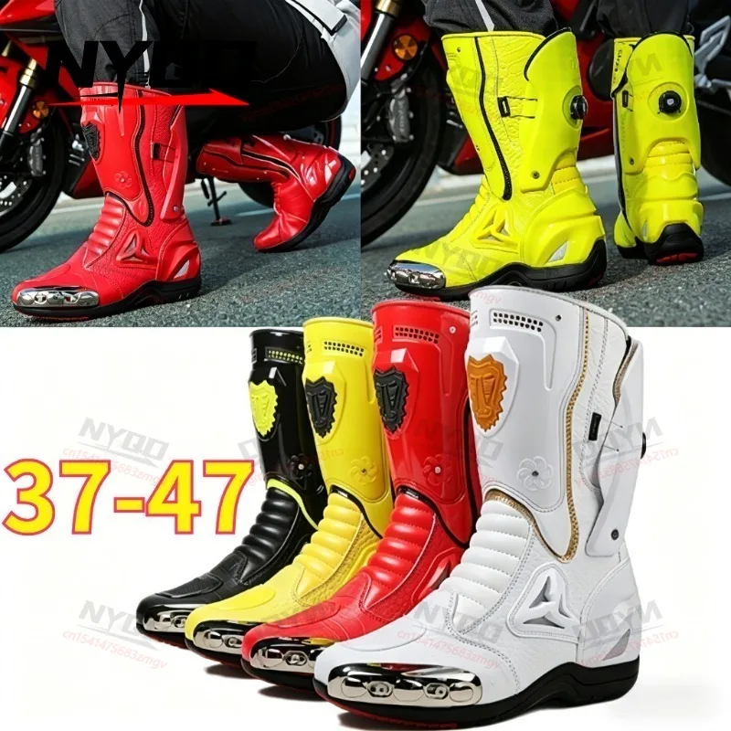 

Waterproof Autumn Winter Motorcycle Boots Off-road Racing Shoes Anti-slip Anti-fall Protective Motorbike Footwear for Men Women