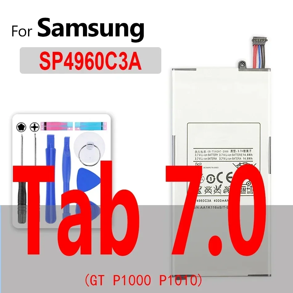 Tablet Battery For Samsung GALAXY Tab 2 3 4 7.0 8.0 10.1 Lite/7.7 GT SM T530 T531 T535 P5200 P3100 P3110 T310 T311 T315 T210