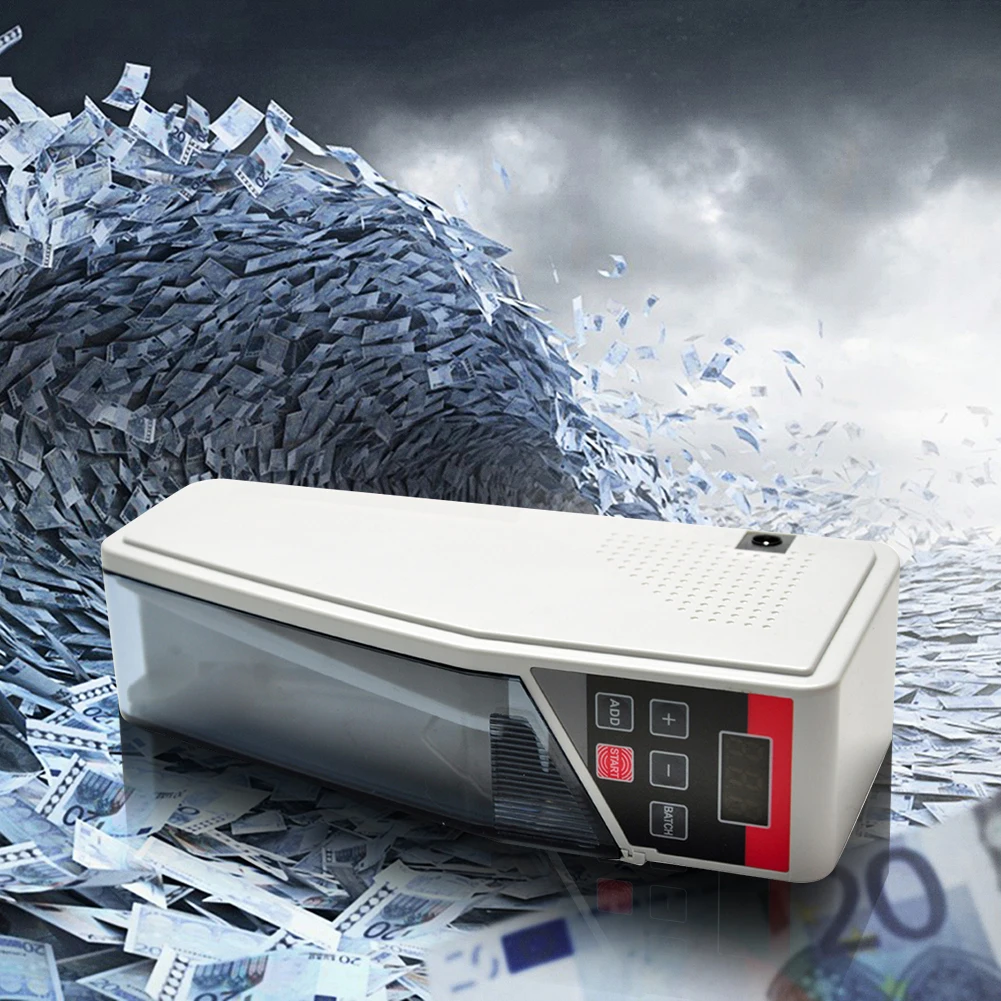มือถือ Mini Money Counter จอแสดงผล LED Financial อุปกรณ์สำหรับธนบัตร Bill Mini Handy Money Counter แบตเตอรี่/ปลั๊ก Bracket