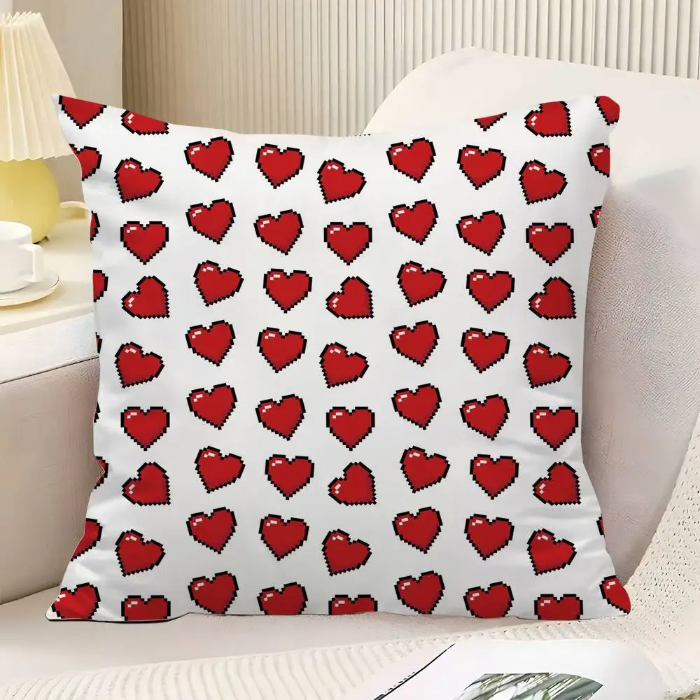 Fashion Love Heart Pattern Throw Pillow Cover Neutral Decor Cushion Cover Soft Sofa Couch Bed Home Decor Pillow Case