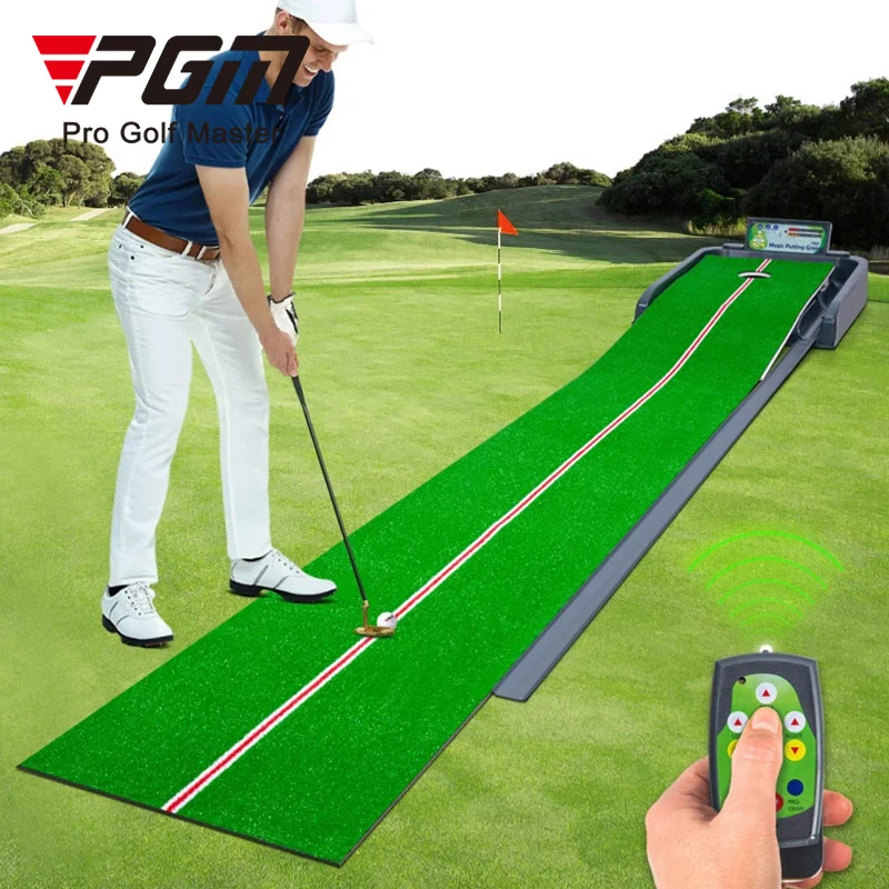 TL038 Golf Putting Mat Mini Golf Course Trainer with Automatic Ball Return Training Aid for Golf Enthusiasts