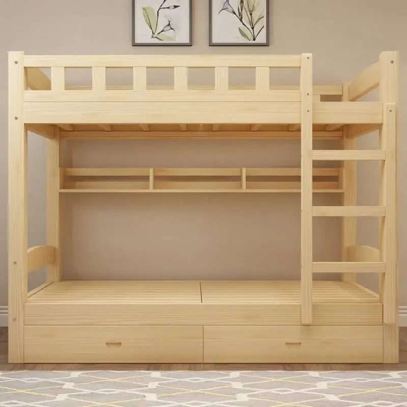 Solid Wood Bunk Beds Adult Student Dormitory Bunk  Staff Dormitory Low  Pine Beds Letter