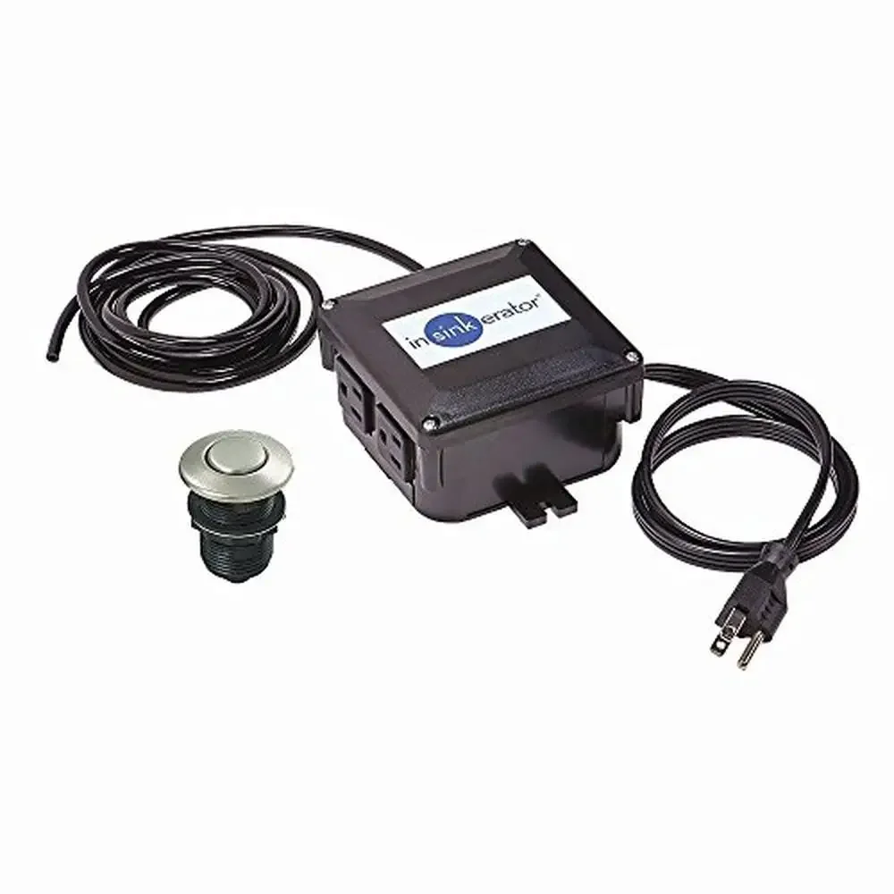 Smaltimento dei rifiuti compatto da 3/4 HP e kit interruttore a doppia uscita SinkTop Motore Dura-Drive affidabile Installazione rapida Elegante nichel satinato