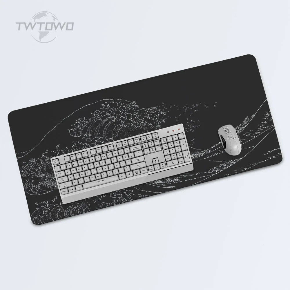 Mouse Pad Gaming Black Waves XL Custom HD Home Large Mousepad XXL Mechanical Keyboard Pad Carpet Non-Slip Office PC Mice Pad