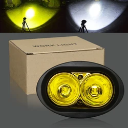 Yellow Motorcycle Fog Light Led E-bike Headlight Auxiliary Driving Lamp Work Spotlights Flood White For Rad Power Bikes Offroad