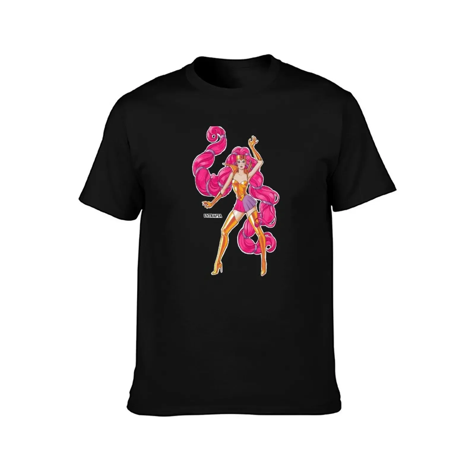 Vintage Style SHE RA Card back Style Character art - Entrapta - Tricky Golden Beauty T-Shirt heavyweights men clothings