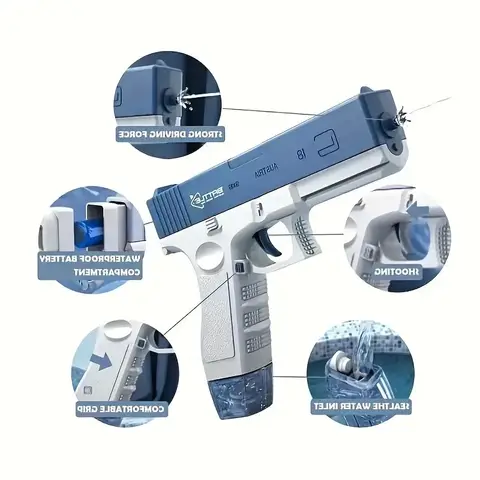 Uppladdningsbar elektrisk vattenpistol - Perfekt sommarleksak för barn från 5 år! Jul-, Halloween- och Thanksgiving-present 6 best sales elektrisk vattenpistol - №2