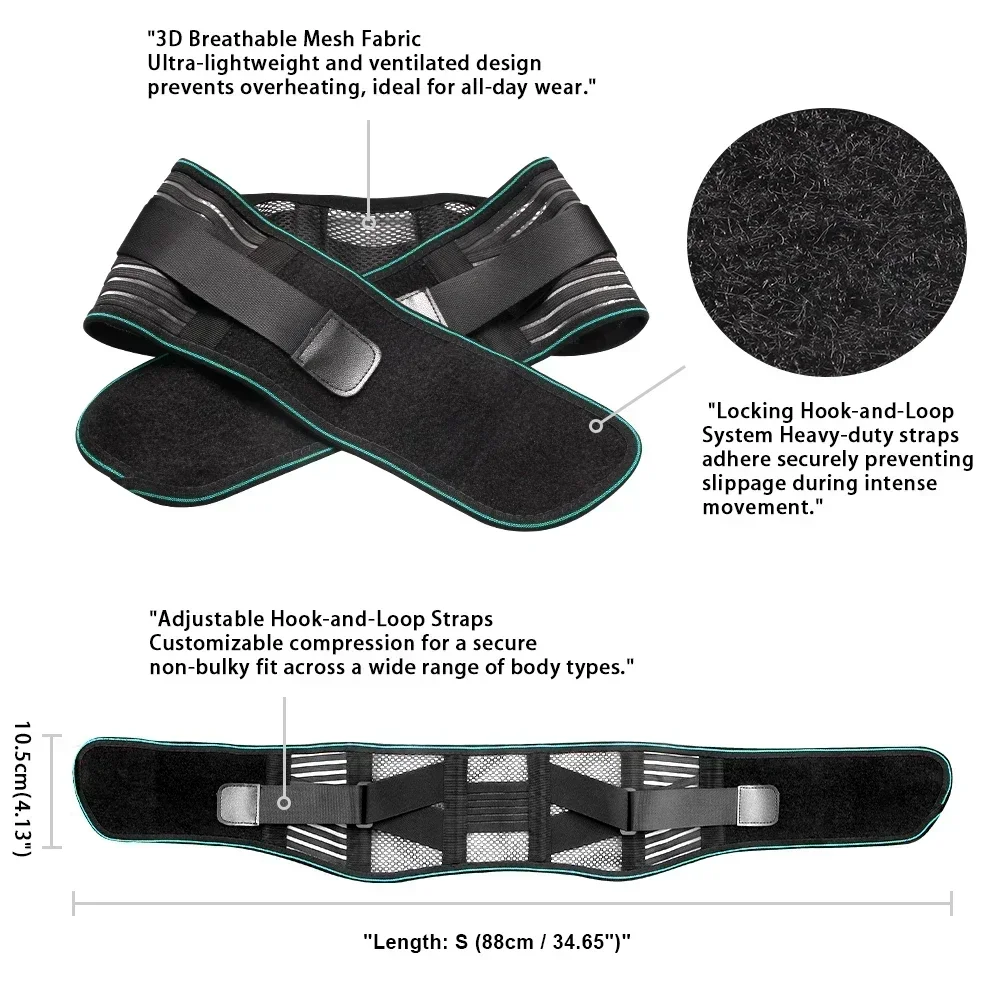 Back Support Belt for Women & Men, Relieves lower back pain, Provides all-around lumbar support for gym,outdoor sports