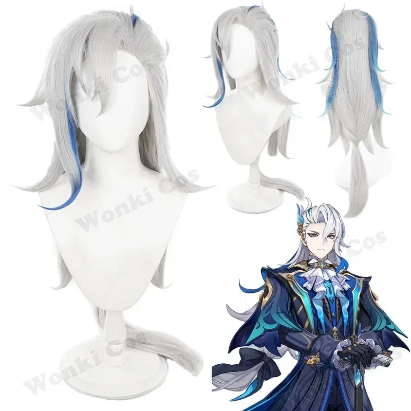 

Impact Fontaine Neuvillette Cosplay Wig Dragon of Water Long Hair with Wig Cap for Men Cosplay