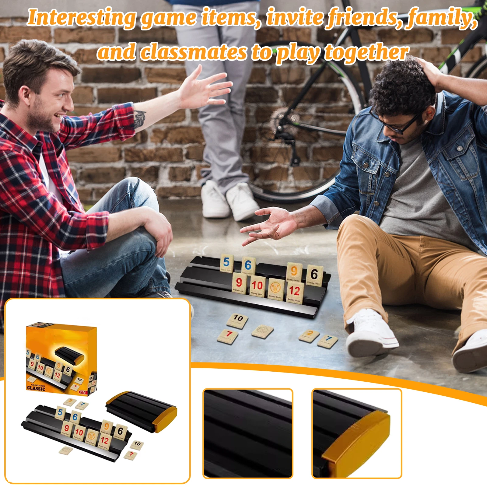 

Portable Travel Board Game With Built-In Trays - No. 7-228 Cube Edition Featuring Large Number Tiles, All-In-One Set For Road Tr