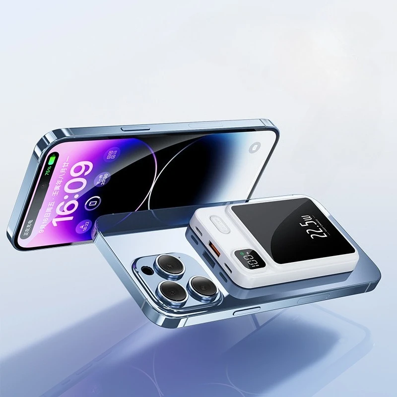 Magnetyczny power bank 10000mAh 22.5W PD z szybkim ładowaniem, przenośna ładowarka z klipsem na plecy, kieszonkowy zewnętrzny akumulator do iPhone'a, Samsunga, telefonów z systemem Android.
