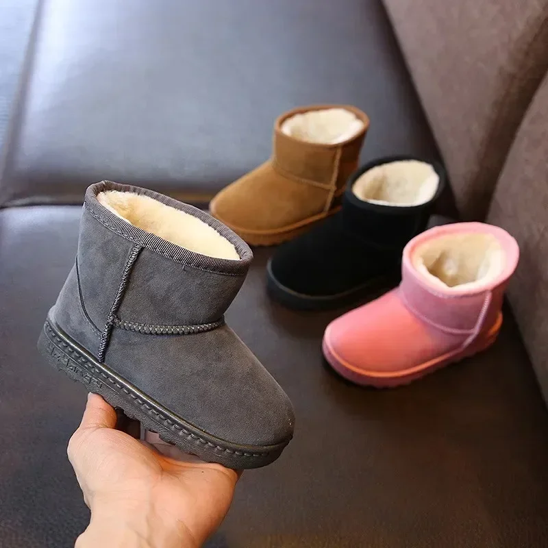 Botas de neve bege infantil, Sapato da menina da criança, Sapatilhas para menino, Sapatos infantis, Inverno