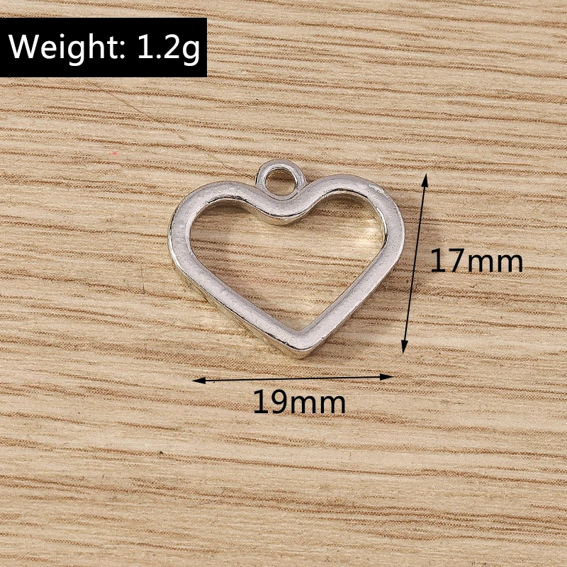 20 stücke 14x16mm niedlichen Gold Silber Farbe Legierung Liebe Herz Charms Anhänger für Schmuck Herstellung Ohrringe Halsketten Armbänder DIY Geschenke – Detail 10