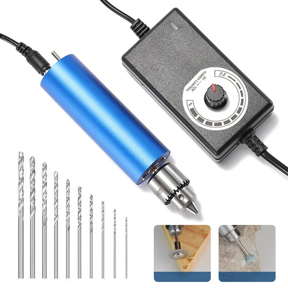 

0.3-4mm JT0 Adjustable Electric Hand Drill 3-12V 13000RPM Micro Electric Mill for DIY Woodworking Tool Craft Jewelry