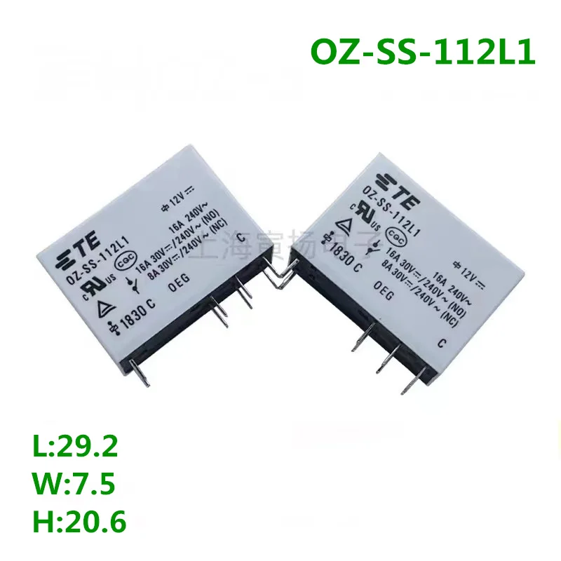 OZ-SS-112L1 12VDC Power PCB Relay 16A 8 Pin Direct Current Circuit Board Relay for Electronics