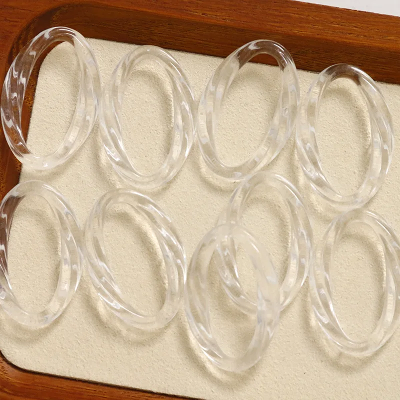 10pcs Handmade Acrylic Pendant Charms Spiral Ellipse Transparent Necklace Earring Pendant Connectors Diy Jewelry Making Findings