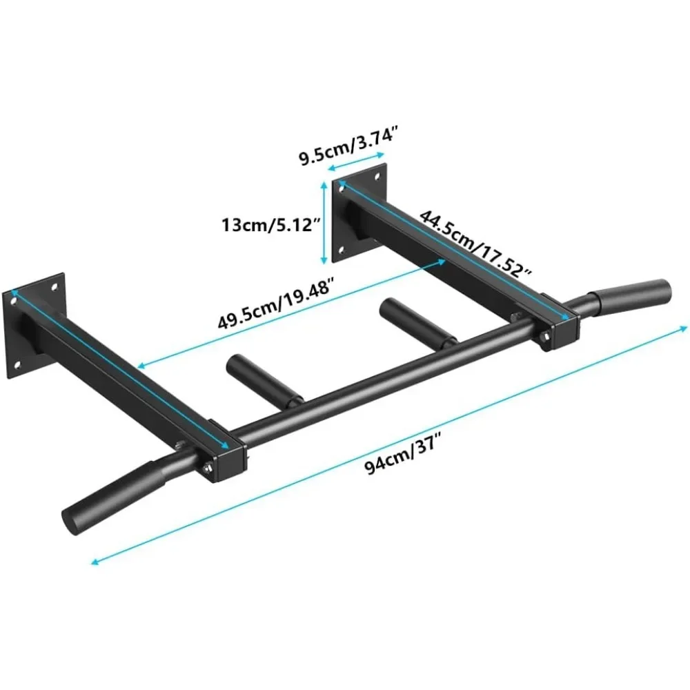 قضيب سحب للتركيب على الحائط عالي التحمل لصالة الألعاب الرياضية المنزلية، سعة 600 رطل مع أوضاع قبضة متعددة